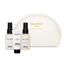 Set for hair of Balmain Paris Hair Couture Styling Gift Pack (perfume for hair, 20 ml + salt spray, 50 ml + an elixir, 50 ml + a make-up bag)