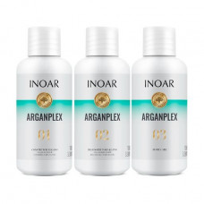 Set for protection of a dyed hair of Inoar Arganplex Trio Kit (reducer, 100 ml + the re-enactor, 100 ml + home care, 100 ml)