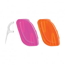 Set of a floss-toothpick DenTek of 2 road cases, pink + orange, 12 pieces