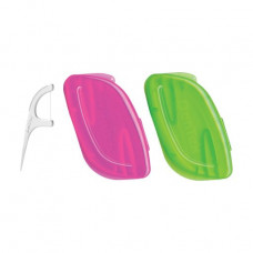 Set of a floss-toothpick DenTek of 2 road cases, pink + lime, 12 pieces