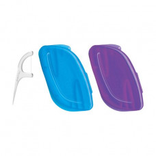 Set of a floss-toothpick DenTek of 2 road cases, blue + violet, 12 pieces