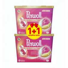 A set of the Perwoll Renew & Care Caps washing capsules for color things, 27 pieces + 27 pieces