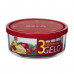 A set of round containers with covers of Bormioli Rocco Gelo Red (226017S02021990)