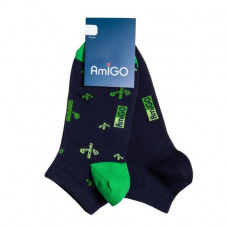 Set of socks of men's AmiGO 2 couples, cactuses dark blue, size 25
