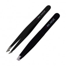 A set of tweezers for eyebrows in Nikk Mole cover Black, 2 pieces