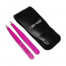 A set of tweezers for eyebrows in Nikk Mole cover Purple, 2 pieces