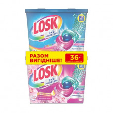 Set of the Losk trio washing capsules (Malaysian flower, 18 pieces + Color, 18 pieces)