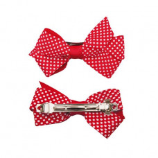 A set of clips for TITANIA French hair red with a big butterfly, 2 pieces, 6 cm, 7900 GIRL B
