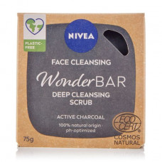 Natural face scrub of Nivea Face Cleansing WonderBar for deep cleansing of skin, with active coal, 75 g