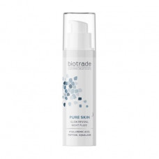 Night fluid of Biotrade Pure Skin Glow Revival Night Fluid for healthy shine and rejuvenation of skin with hyaluronic acid and peptides, 50 ml