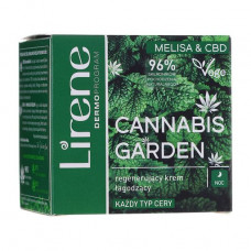 Night cream for the person Lirene Cannabis Garden Melissa & CBD of 50 ml restoring and calming, all-type skin