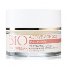 Night cream for the person Phytorelax Laboratories Active Age Goji Face Treatment Regenerative Night Special Goji, Omega 3, 6 Restoration, 50 ml