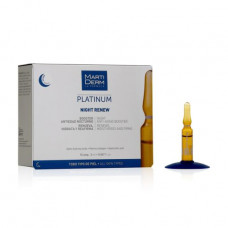 The night restoring ampoules for face skin of MartiDerm Platinum Night Renew, 10 * 2 ml