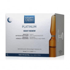 The night restoring ampoules for face skin of MartiDerm Platinum Night Renew, 30 * 2 ml
