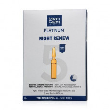The night restoring ampoules for face skin of MartiDerm Platinum Night Renew, 5 * 2 ml