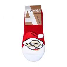 Czech socks female AmiGA red with Father Frost, size 23-25