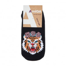 Czech socks female AmiGA terry, tiger black, size 23-25