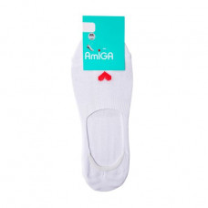 Socks female AmiGA traces with red heart white rubles 23