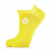 Socks the female AmiGA shortened with an embroidery, yellow, camomiles, size 23-25