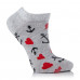 Socks the female AmiGA shortened, hearts, gray, size 23-25