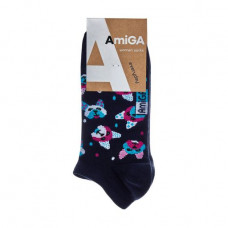 Socks the female AmiGA shortened, dogs, dark blue, size 23-25