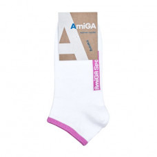 Socks female AmiGA 11B20-5/1 sports, white, size 23-25