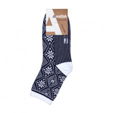 Socks female AmiGA classical, terry, blue with the white drawing, size 23-25