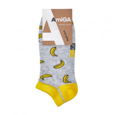 Socks the female AmiGA shortened gray with bananas, size 23-25