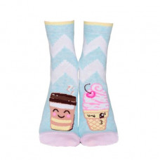Socks female Conte-KIDS HAPPY 17S-21SP cotton pale turquoise ruble 23