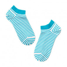 Socks female Conte elegant Active 15S-46SP 073 ultrashort, white-turquoise, size 23