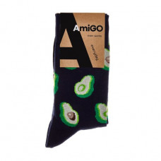 Socks men's AmiGO F02 classical, with avocado, black, size 25