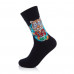 Socks men's AmiGO F03 classical, with a tiger, black, size 25