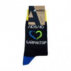 Socks men's AmiGO classical, I Love Bayraktar, size 27