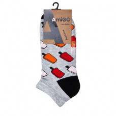 Socks men's AmiGO sports, gray ice cream, size 25 (F04)