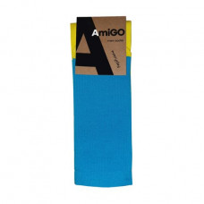 Socks men's AmiGO high sports, yellow-blue, size 25