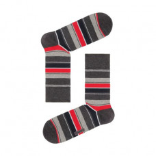 Socks men's DIWARI Happy 15S-23SP 056 high, dark gray - a Bordeaux, size 25