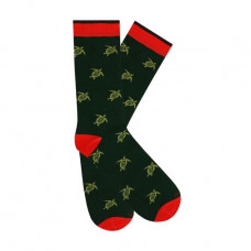 Socks men's Duna 2193 high, dark green with turtles, size 27-29