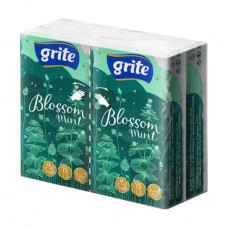 Nasal kerchiefs of Grite Blossom Mint 3-layer, 10*4 pieces