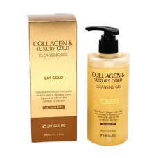 The cleaning face gel 3W Clinic Collagen & Luxury Gold Cleansing Gel, 300 ml