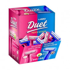 Disposable LEZO Duet Men & Women razors 2 edges, 100 pieces