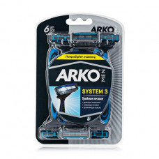 ARKO disposable razors threefold edge men's, 6 pieces