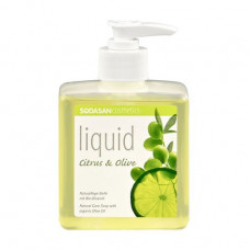 The organic Sodasan Citrus-Olive liquid soap bactericidal, with citrus and olive oils, 300 ml