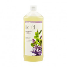 The organic Sodasan Lavender-Olive liquid soap calming with lavender and olive oils the spare wheel, 1 l