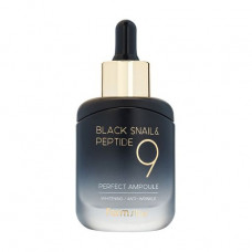 The clarifying ampoule serum for the person FarmStay Black Snail & Peptide 9 Perfect Ampoule with a complex from 9 peptides, against wrinkles, 35 ml