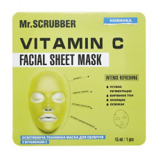 The clarifying fabric Mr.Scrubber Vitamin C Facial Sheet Mask face pack with vitamin C, 15 ml