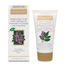 Bleaching cream for the person L'Erbolario Brightening Cream with Liquorice & Liposomes of Orange and Grapefruit on the basis of a licorice, orange and grapefruit, 50 ml
