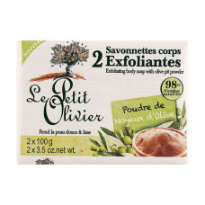 The peeling soap for a body of Le Petit Olivier with powder of an olive stone, 2*100 g