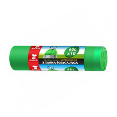 Packages for garbage of Kuchcik green with inhalings, super strong, 60 l, 10 pieces