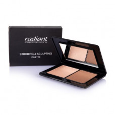 Palette for a konturing of the person Radiant Strobing & Sculpting Palette, 02 Medium Dark, 16 g