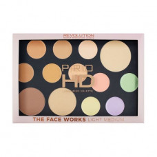 Palette for the person Makeup Revolution Pro HD The Face Works Palette Light Medium, 27 g